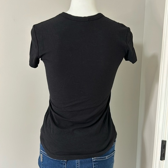 James Perse COTTON CREPE TEE Black Crewneck Modal Short Sleeve Sz 0 XS NEW - Picture 4 of 12